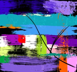 Plexiglas foto achterwand abstract colorful background composition, illustration with paint strokes and splashes, design template © Kirsten Hinte