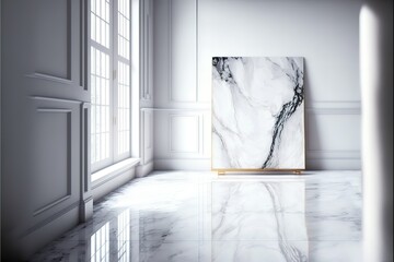 White marble flooring for interior decoration, used as studio background wall to display your products..,hyperrealism, photorealism, photorealistic