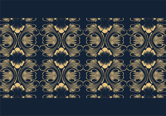 Batik vector background with gold color great to use as calendar or photo wallpaper.