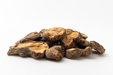 Dried Jerusalem artichoke on white background