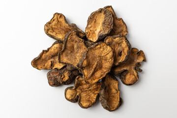 Dried Jerusalem artichoke on white background