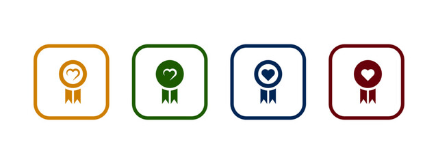 registered charity icon set. charity icon with different color design.
