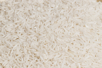 Close up of a plate of raw basmati rice