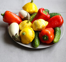 fresh seasonal vegetables on a plate