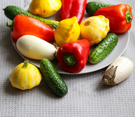 fresh seasonal vegetables on a plate
