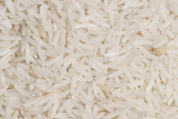 Close up of a plate of raw basmati rice
