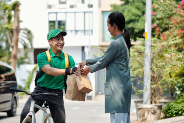 Courier Delivering Packages