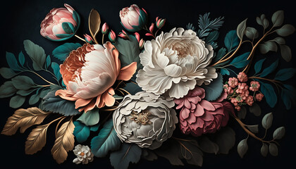 Beautiful, decorative floral. Created using ai generative. 