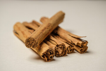 Cinnamon sticks isolated on white background