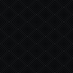 Square white lines on black background seamless pattern