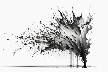 Naklejka premium Splashes of water in a lone image on a white background. Generative AI