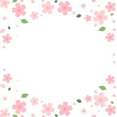 Cherry Blossoms background frame illustration. PNG file