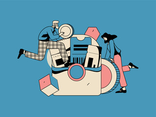 Internet finance and wealth management investment flat vector concept operation hand drawn illustration
