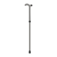 Cane. Metal cane for people with diseases of the musculoskeletal system. The concept of caring for a sick person.