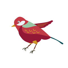 Cartoon bird. Cute bird. Vector illustration isolated on white background for prints, clothing, packaging, stickers.