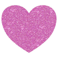 Pink Glitter heart on transparent background. Design for decorating,background, wallpaper, illustration