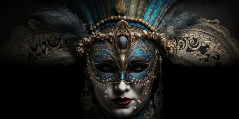 The secret of the mysterious Venetian masks. Generative AI