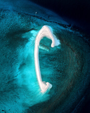 Aerial view of White Island, Mambajao, Camiguin, Philippines.