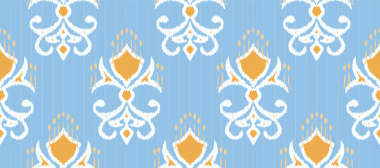 African Ikat paisley embroidery. Ethnic ikat triangle African Ikat paisley embroidery. Batik textile seamless pattern digital vector design for Print saree Kurti Borneo Fabric border brush stylish