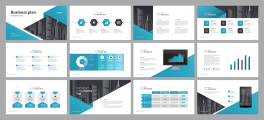 Plakat business presentation template design backgrounds and page layout design for brochure, book, magazine, annual report and company profile, with info graphic elements graph design concept