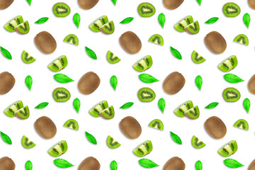 seamless kiwi texture. Food concept. copy space. Kiwi background for design and packaging. flat lay