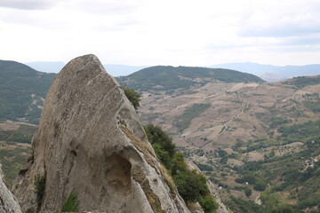 Naklejka premium Big dolomite in Pietrapertosa, Province of Potenza, Basilicata Region, Southern italy 