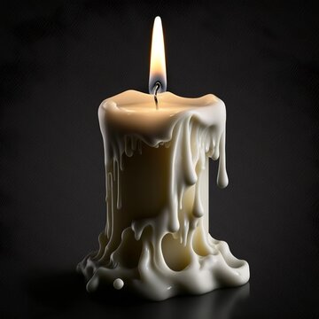 Burning Candle Dripping Or Flowing Wax Realistic Stock Illustration -  Download Image Now - Candle, Melting, Burning - iStock