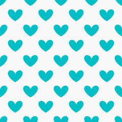 Blue hearts seamless pattern. Vector illustration.