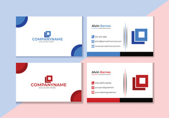 Print an innovative business card template with two sides.
both portrait and landscape modes. 