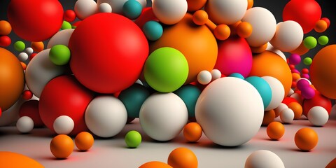 abstract colorful balls created using AI Generative Technology