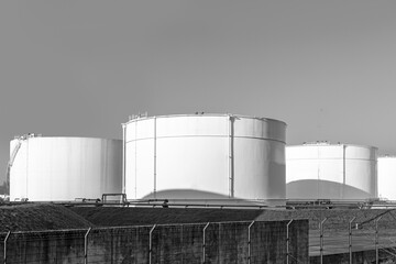 tank farm in Germany with oil and petrol silos