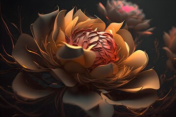 Fototapeta na wymiar Close up of a flower made with Generative AI