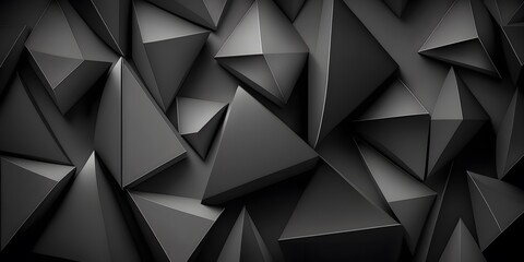Fototapeta na wymiar abstract smooth black triangle created using AI Generative Technology