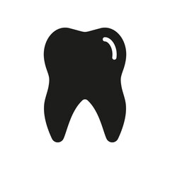 Human Tooth Silhouette Icon. Toothache, Teeth Pain Sign. Oral Hygiene Glyph Icon. Dentistry Clinic Logo. Tooth Care, Dental Treatment Pictogram. Isolated Vector Illustration