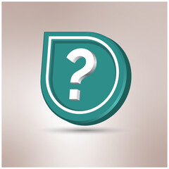 3d buttons of question or ask icon button for apps or website symbols