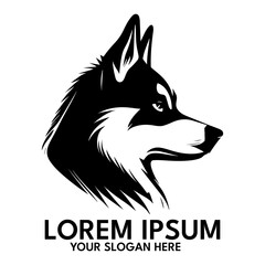 Husky silhouette, logo style vector illustration © farhadahmadov