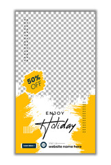 Enjoy the summer holiday promotional social media story design