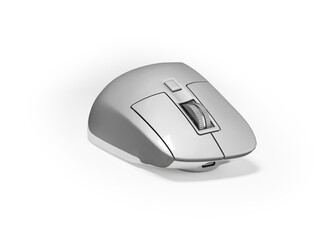 3d illustration of wireless laptop mouse on white background with shadow
