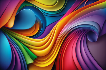 Rainbow Wavy Satin Desktop Background