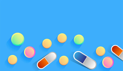 Tablets of various shapes on the table. 3d, vector image.