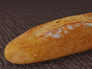 Bread closeup composition traditional baguette and loaf bakery product