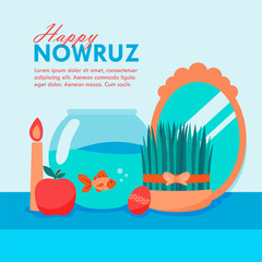 happy nowruz poster template persian new year