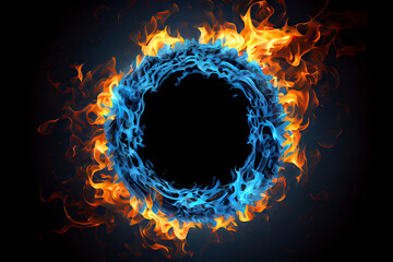 Blue ring of Fire. with a lot of copy space