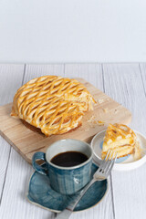 apple pie with coffee