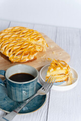 homemade pie with coffee