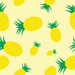 seamless pattern with a ripe pineapple design.
