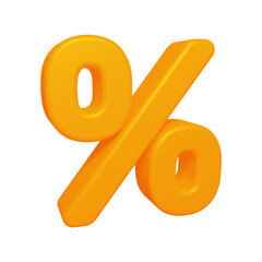 Orange percent symbol or icon design in 3d rendering
 - obrazy, fototapety, plakaty