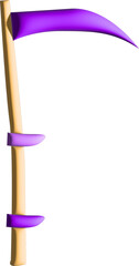 3D purple scythe tool