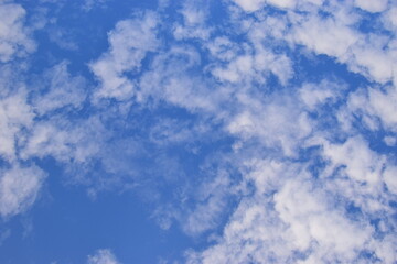 Summer white clouds on a blue background.