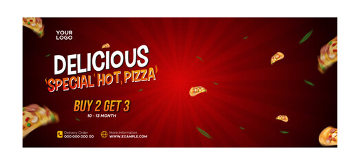 Pizza Promotion Banner Vector Design Template 